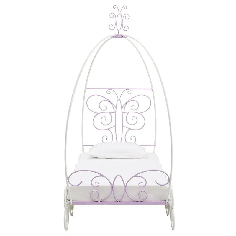 Priya II - Full Bed With Canopy - White & Light Synthetic Leather Rple by Unique Piece Furniture