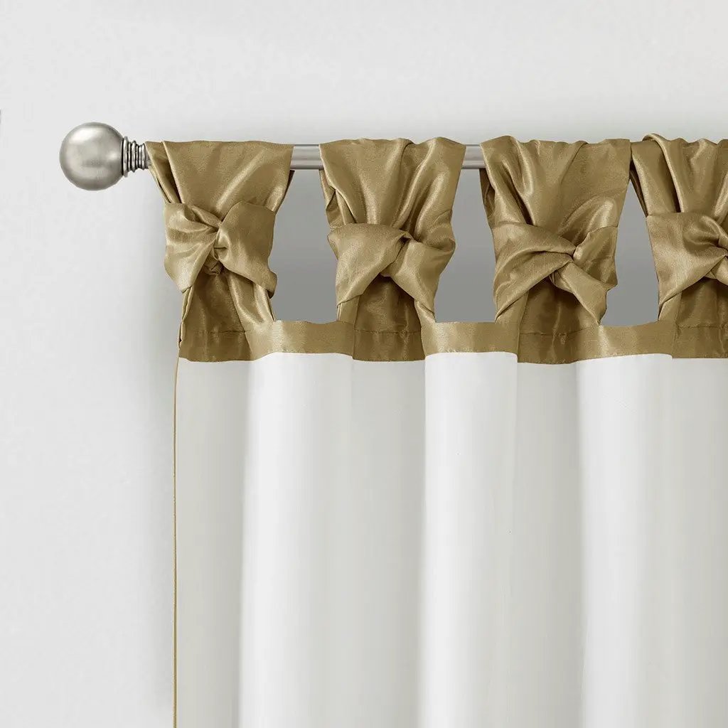 Twist Tab Lined Window Curtain Panel Bronze 50x84 by HouseOfZazla