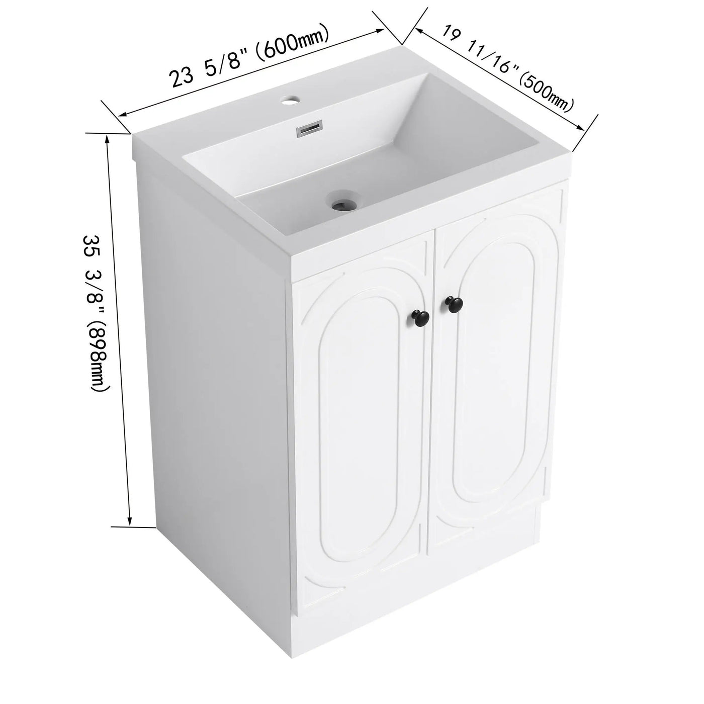 Contemporary Freestanding Bathroom Vanity With Resin Sink & Soft-Close Cabinet Doors by Unique Piece Furniture