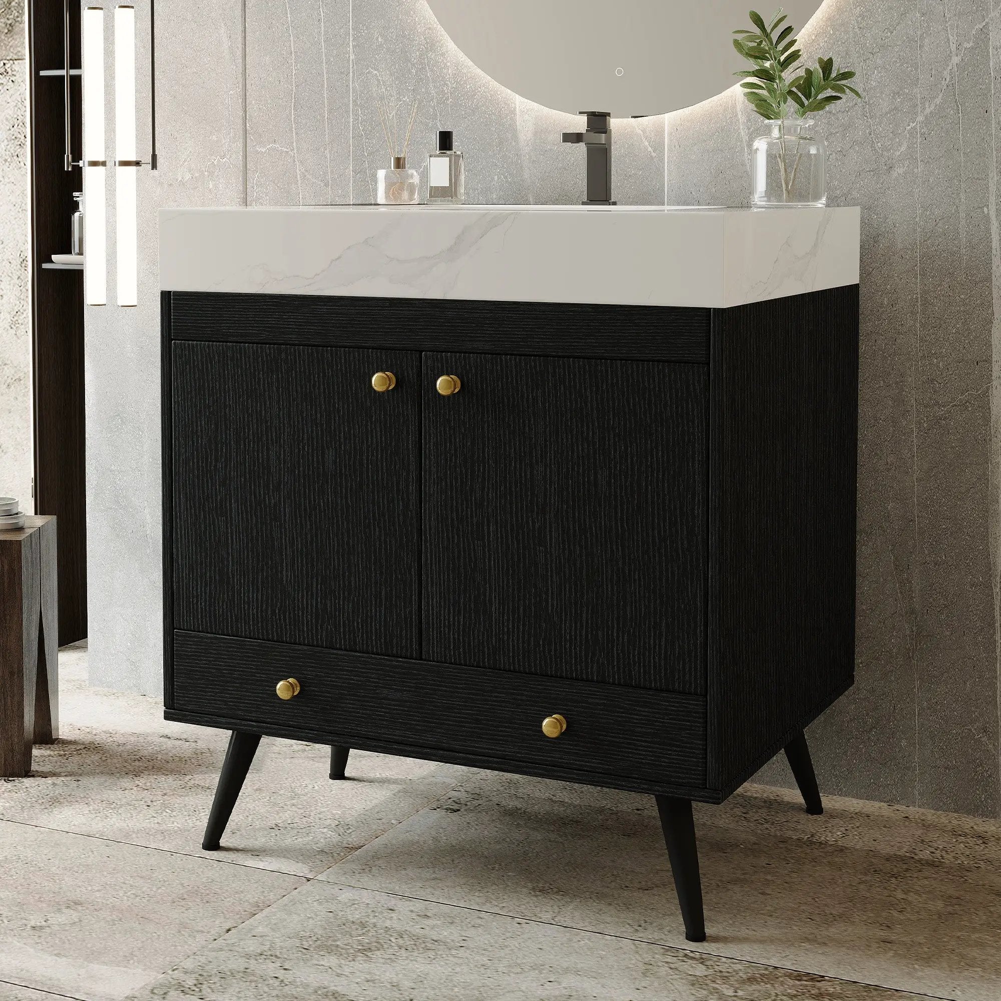 Contemporary Free-standing Bathroom Vanity by HouseOfZazla