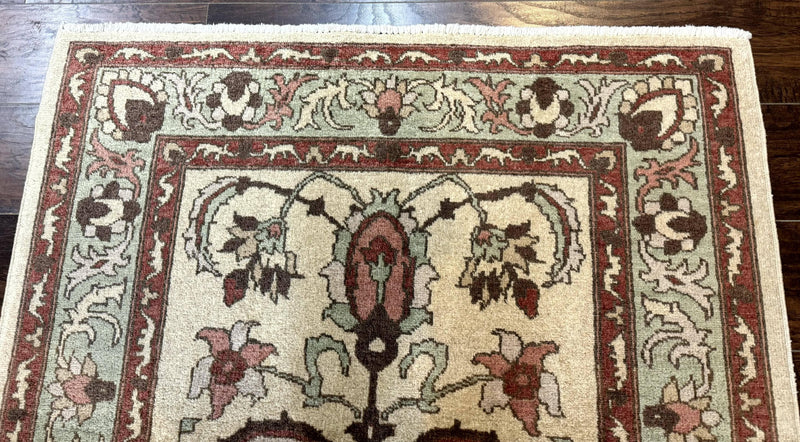 Indo Mahal Rug 4 x 5.6, Indian Handmade Wool Area Rug by Jewel Rugs
