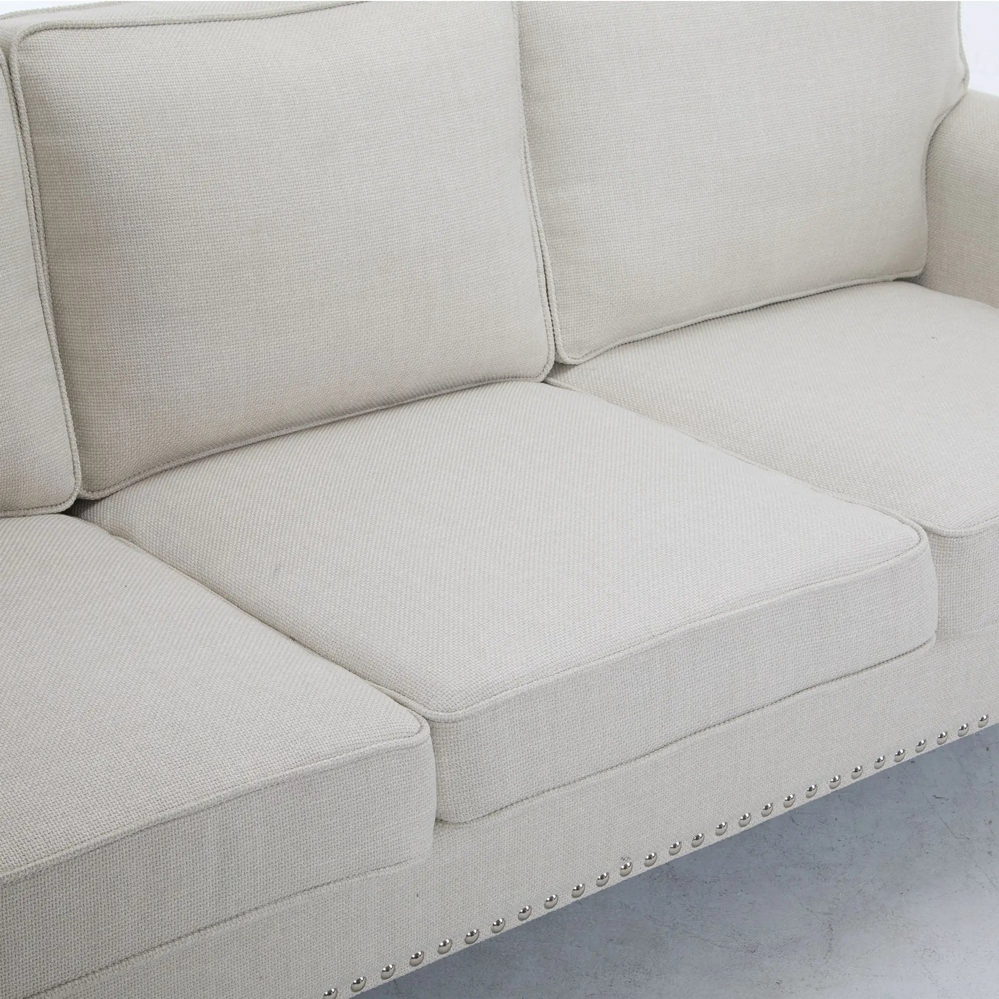 Rolled Arm Sofa With Nailhead Trim With Wooden Legs by Unique Piece Furniture