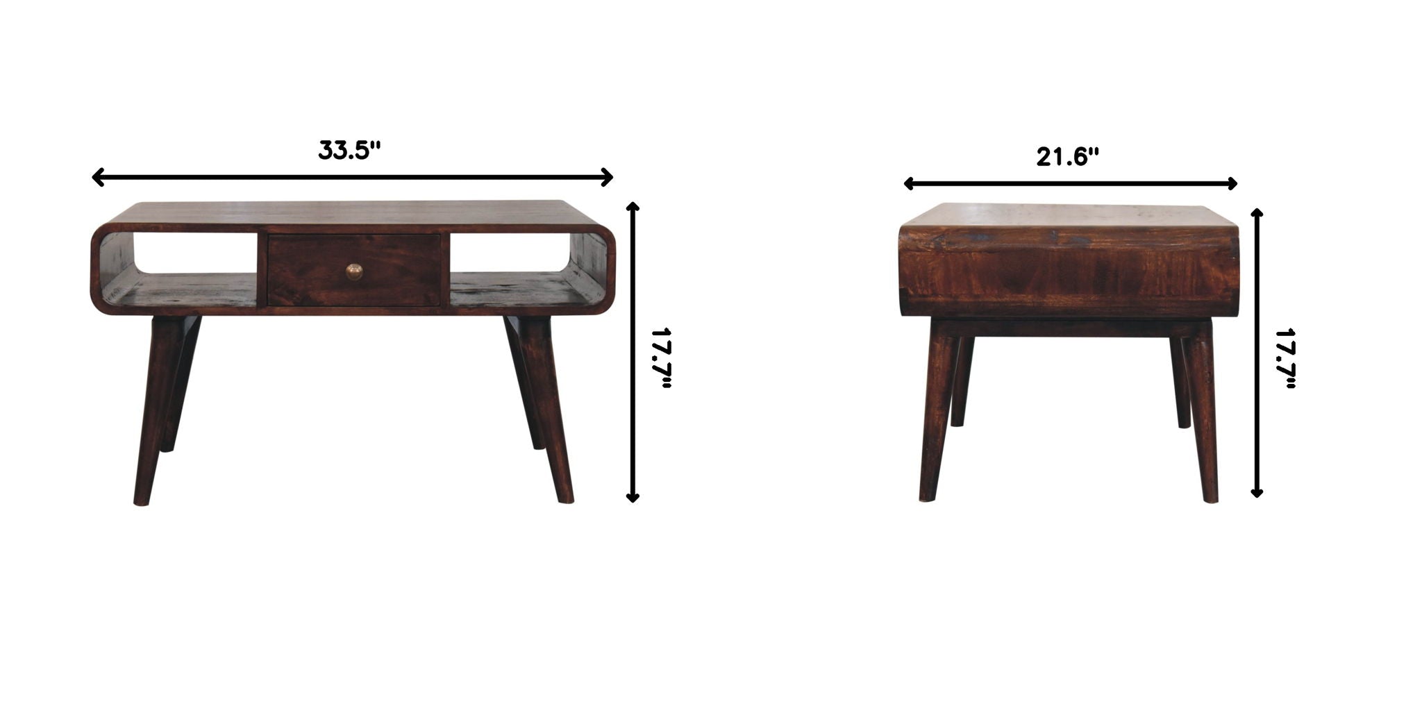 Solid Wood Curved Coffee Table by HouseOfZazla