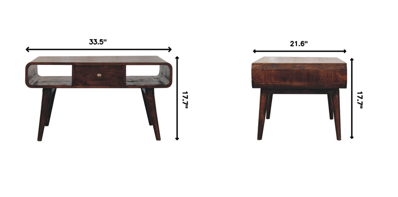 Solid Wood Curved Coffee Table by HouseOfZazla