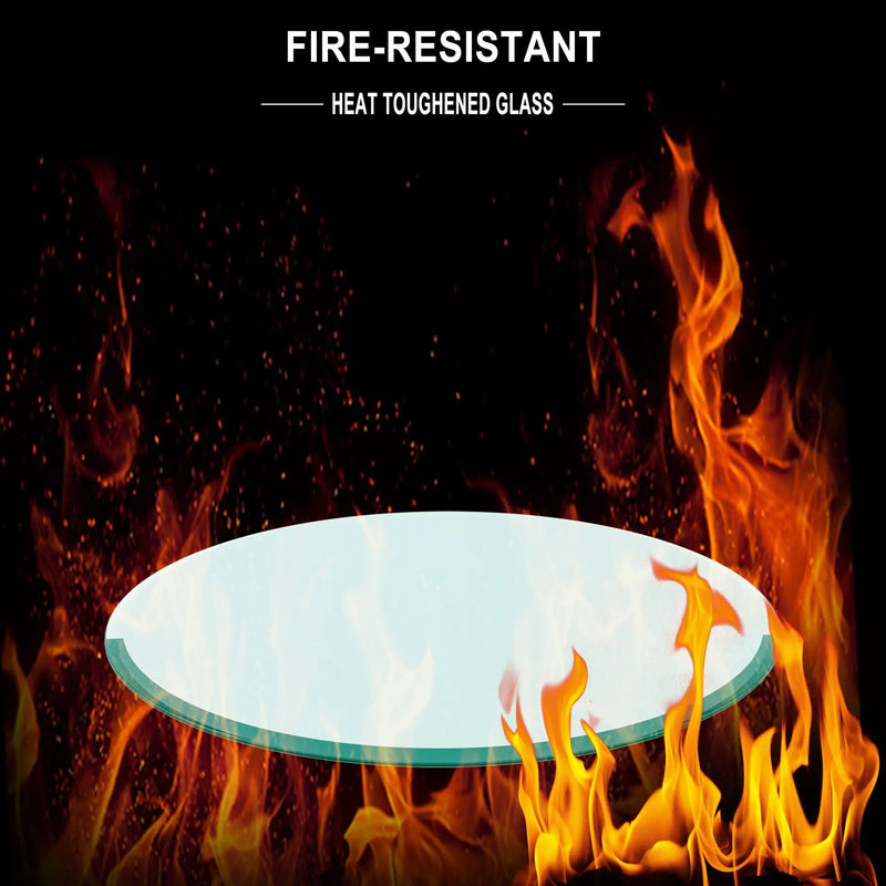 36" Round Tempered Glass Table Top Clear Glass 1 / 4" Thick Flat Polished Edge - Transparent by HouseOfZazla