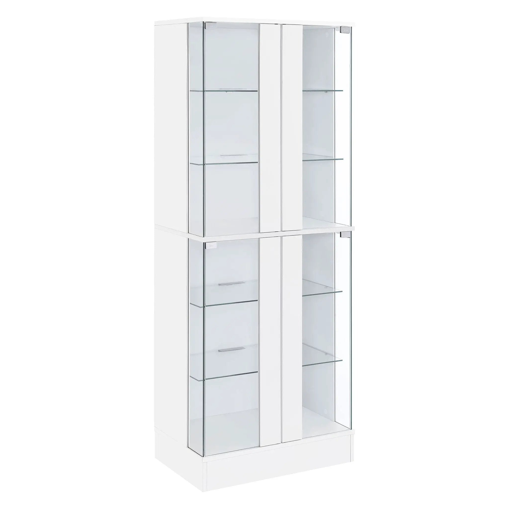 Cabra 4-door LED Curio Display Cabinet White High Gloss by Unique Piece Furniture