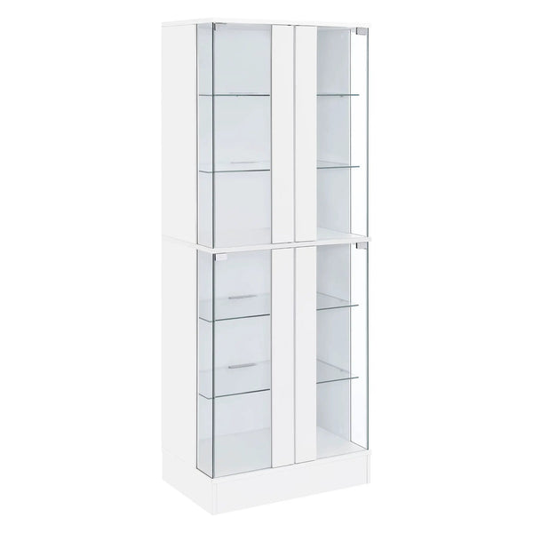 Cabra 4-door LED Curio Display Cabinet White High Gloss