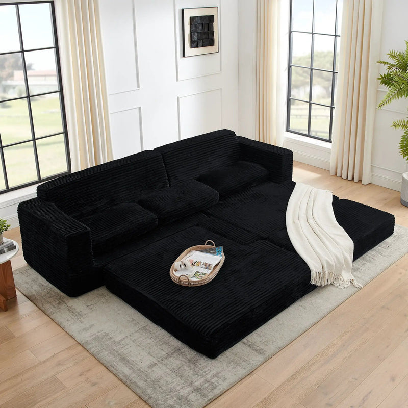 Modern Minimalist L Shape Modular Sectional Sofa, Couch by Unique Piece Furniture