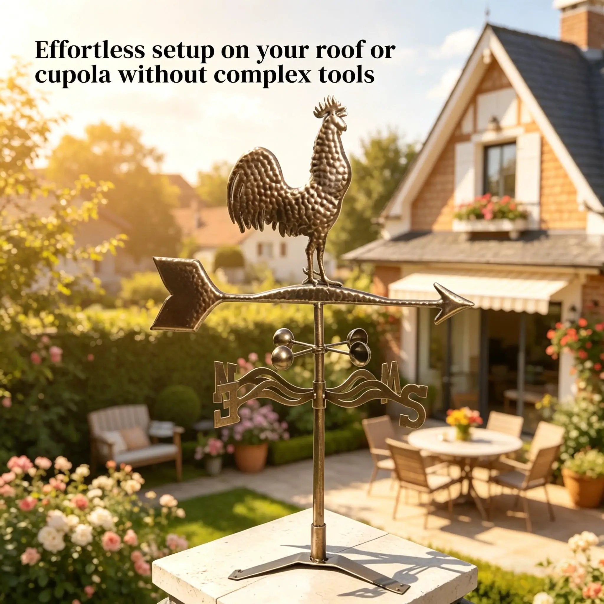 Roof Mount Wind Direction Indicator - Classic Rooster Weathervane by HouseOfZazla