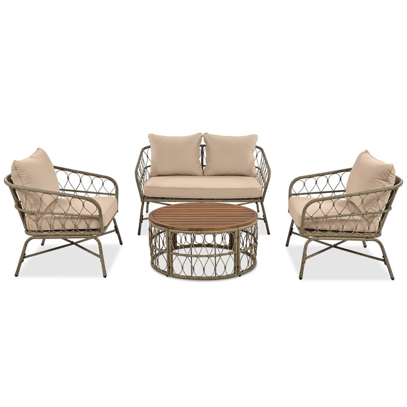 Bohemia-Inspired 4-Person Outdoor Seating Group With Removable Cushions by HouseOfZazla