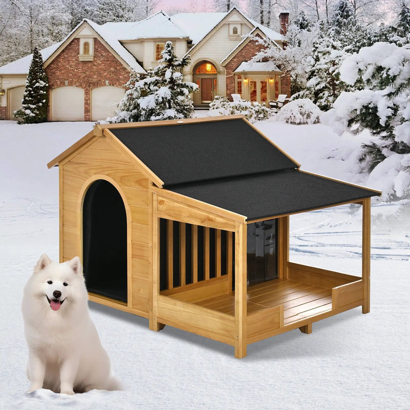 60.2 Inch Large Outdoor Dog House with Insulated Liner by HouseOfZazla