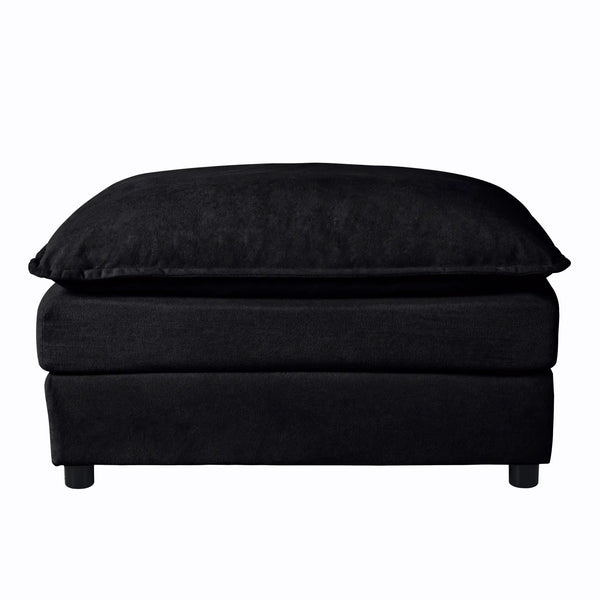 Luxury Chenille Ottoman with Double-Layer Cushion