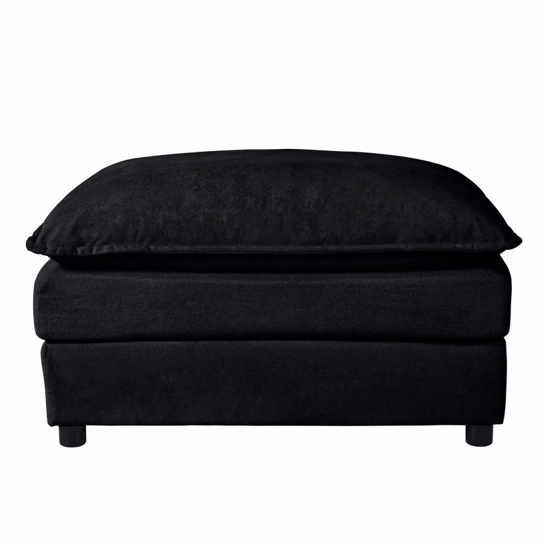 Luxury Chenille Ottoman with Double-Layer Cushion by HouseOfZazla