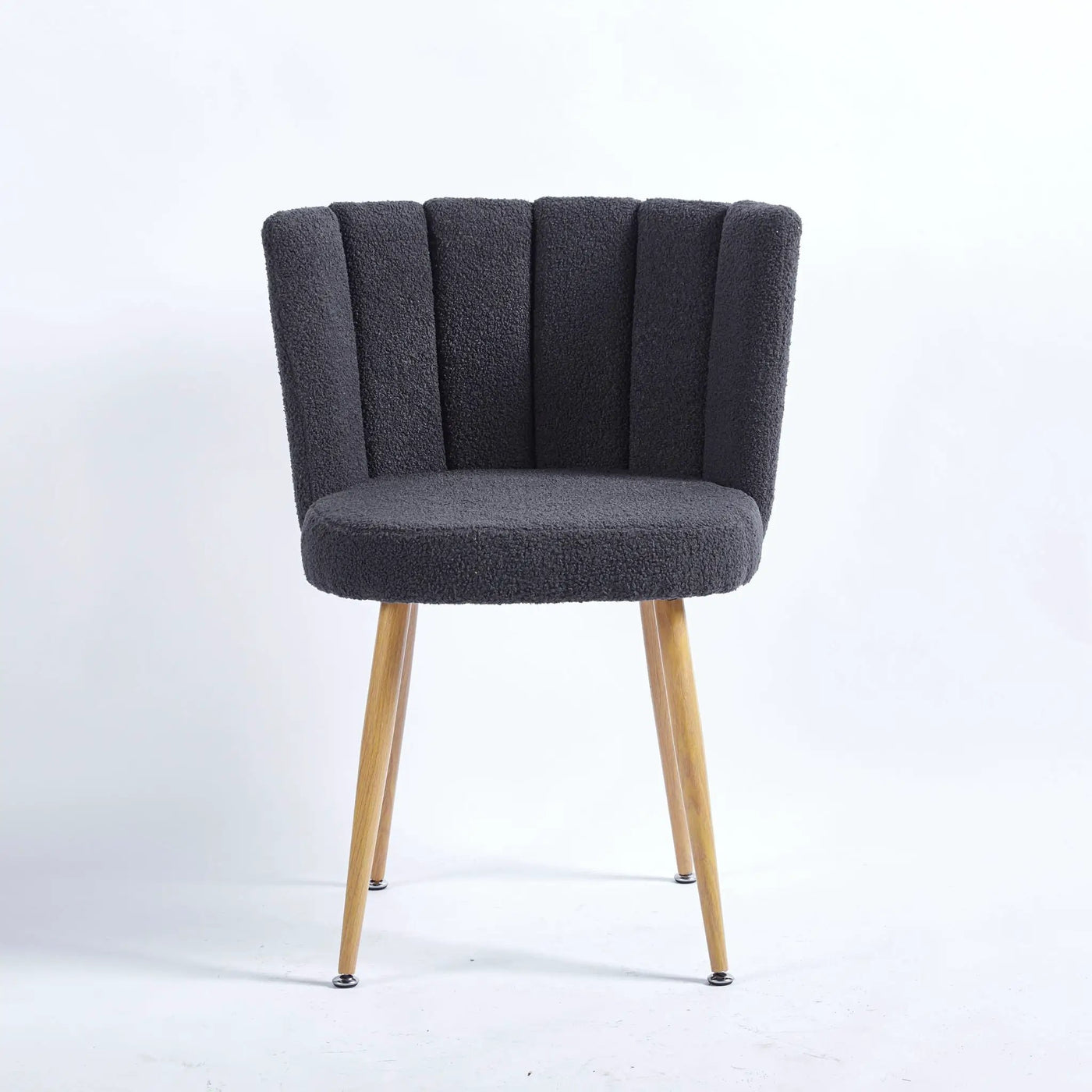 Modern Dining Chair (Set of 2) With Iron Tube Wood Color Legs, Shorthair Cushions And Comfortable Backrest, Suitable For Dining Room, Living Room, Cafe, Simple Structure by Unique Piece Furniture