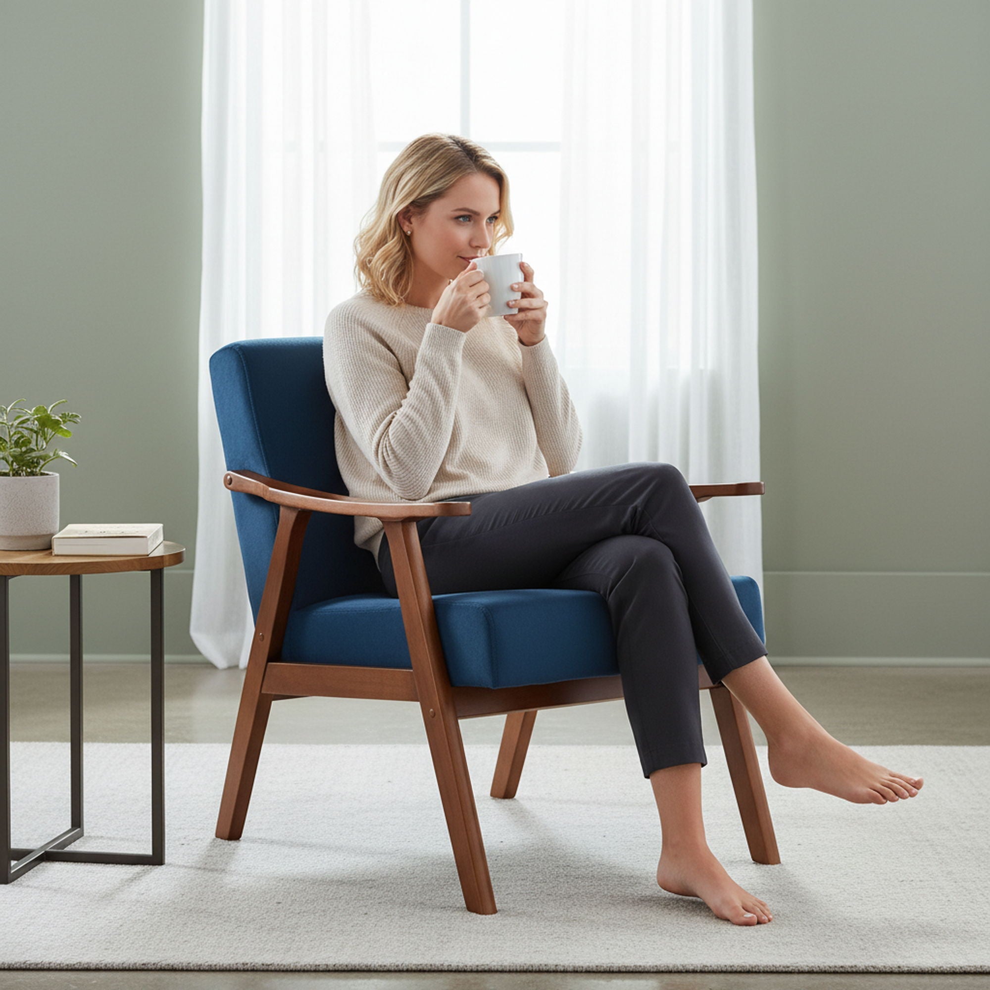 Accent Chair, Classic Mid Century Modern For Extra Seating by HouseOfZazla