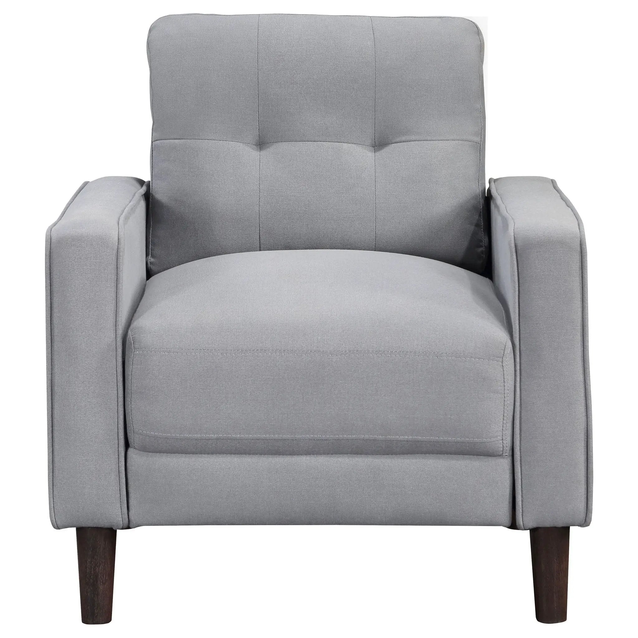 Bowen Upholstered Track Arm Tufted Accent Chair Grey by Unique Piece Furniture