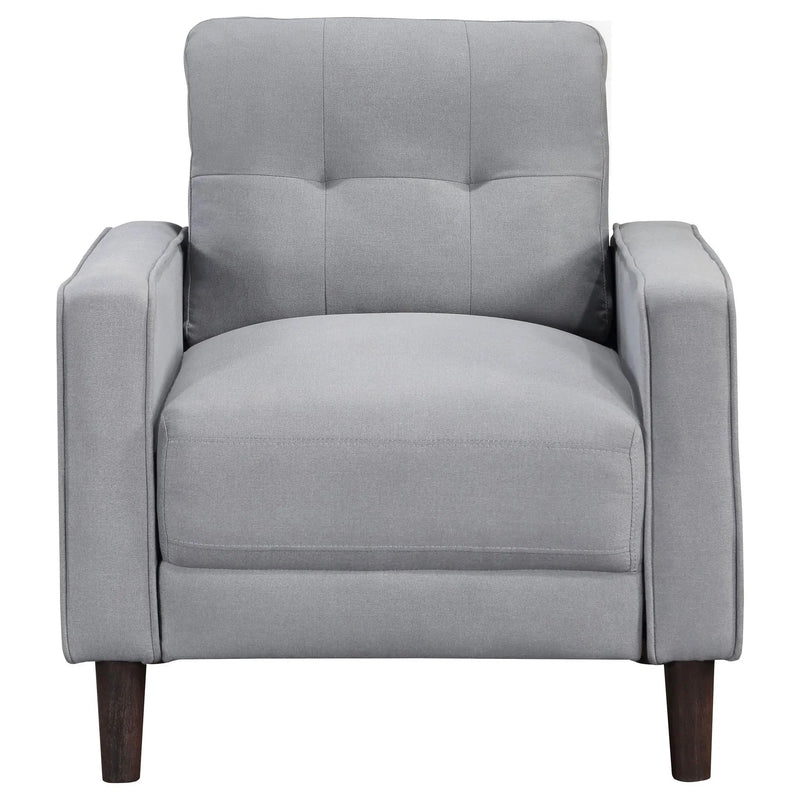 Bowen Upholstered Track Arm Tufted Accent Chair Grey by Unique Piece Furniture