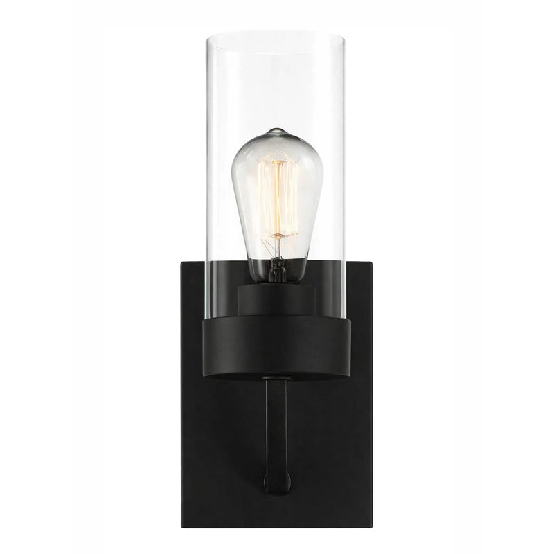 Zephyr - Single Light Sconce - Black / Clear by HouseOfZazla