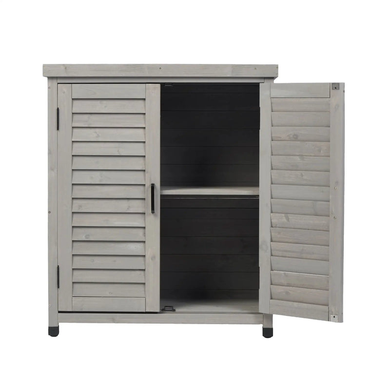 Potting Bench With Storage Cabinet And Metal Table Top For Outdoor by HouseOfZazla