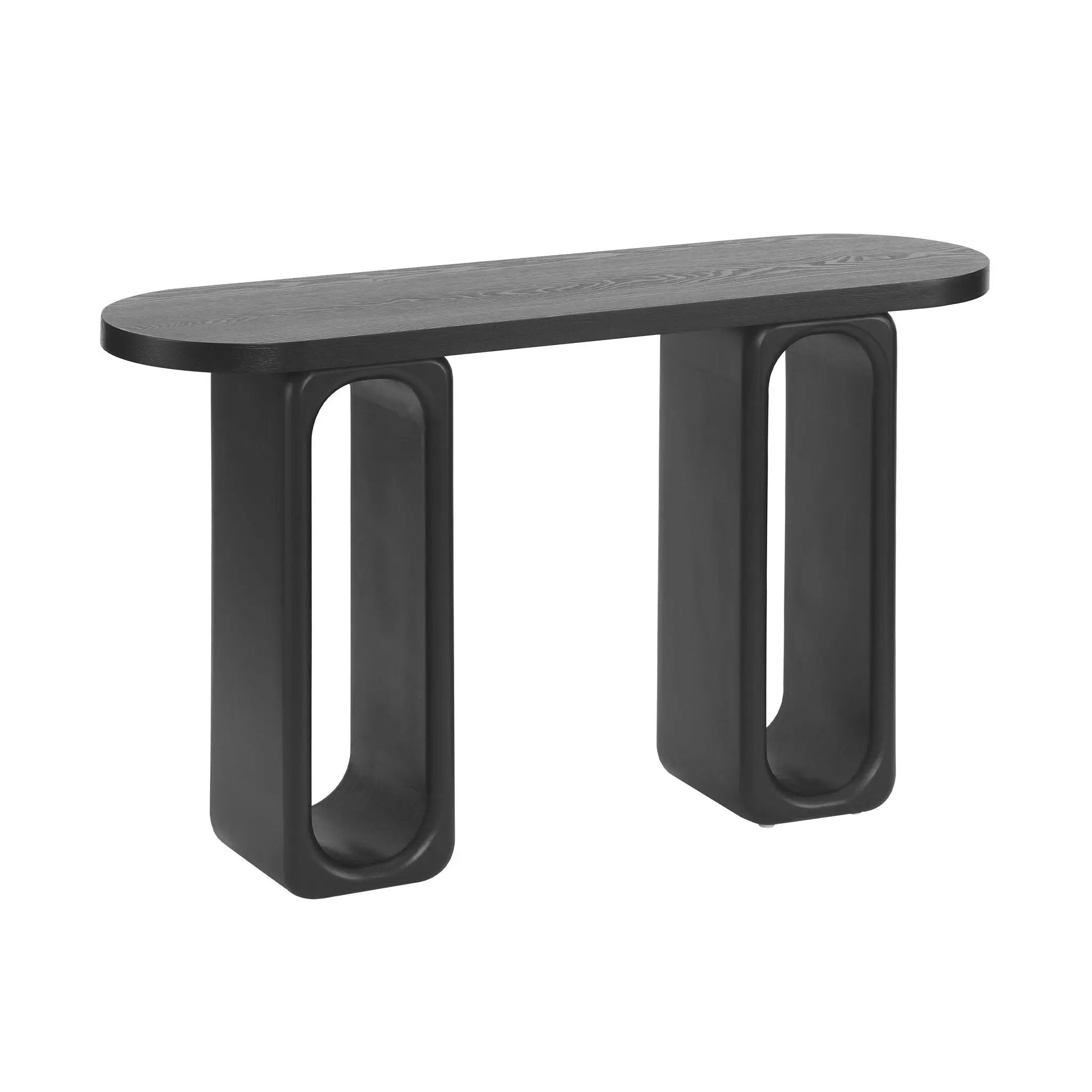 Art Sculptural Console Table With Oval Cutout Legs - Black by HouseOfZazla