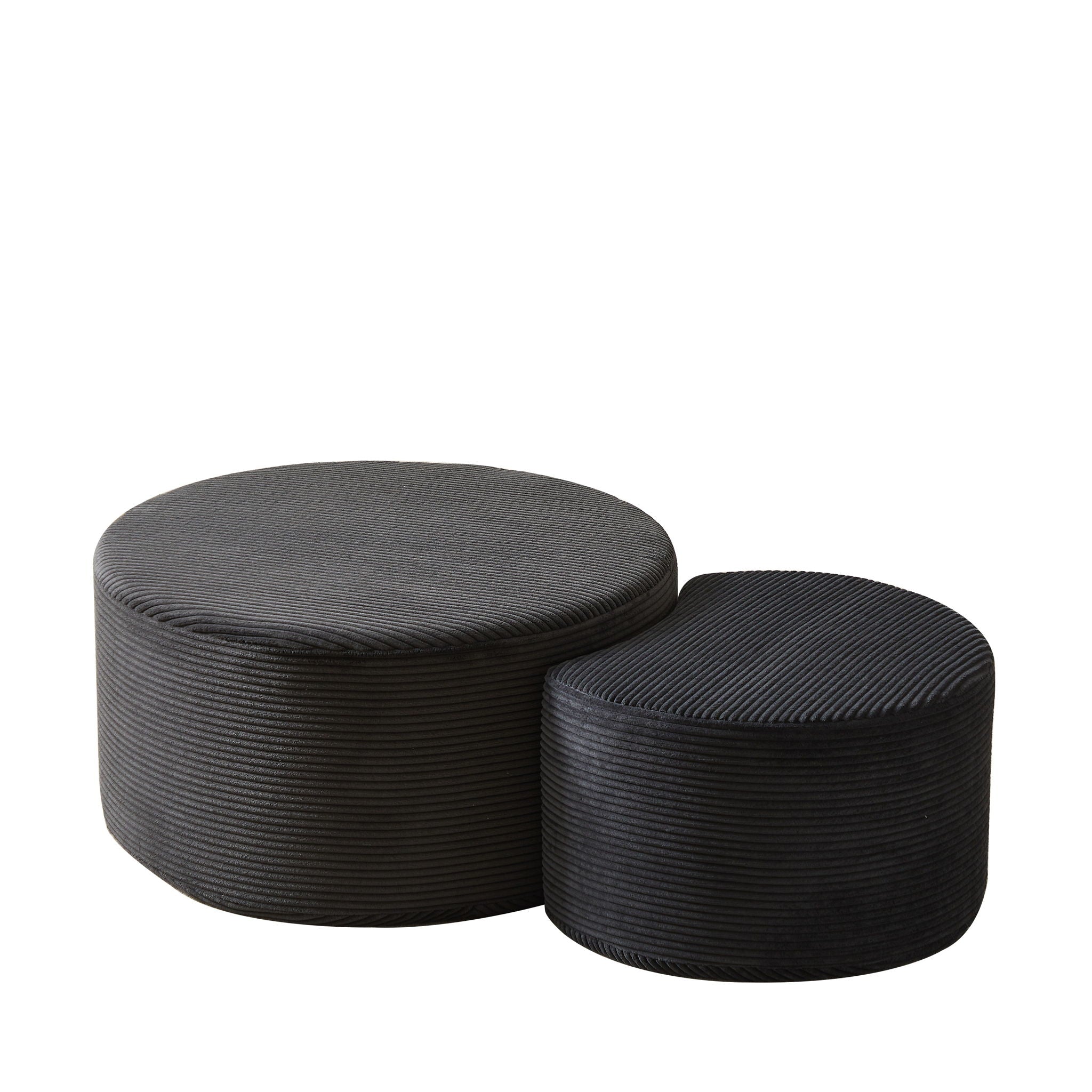 Modern Upholstered Round Coffee Table For Living Room (Set of 2) by HouseOfZazla