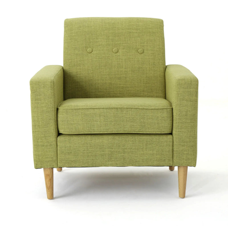 Nebulize Upholstered Fabric Club Chair With Button Tufted And Square Off Arm And Back by HouseOfZazla