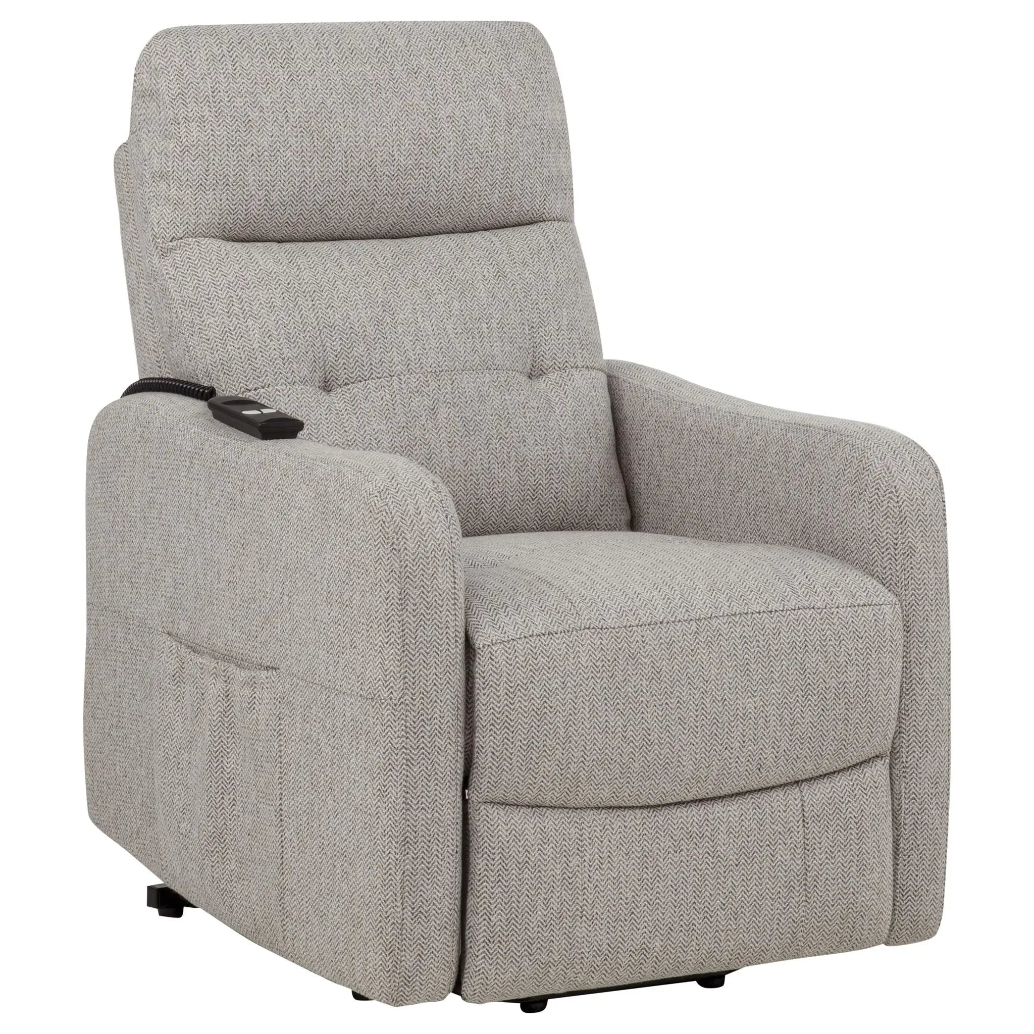 Dayes Upholstered Power Lift Recliner Chair Taupe by Unique Piece Furniture