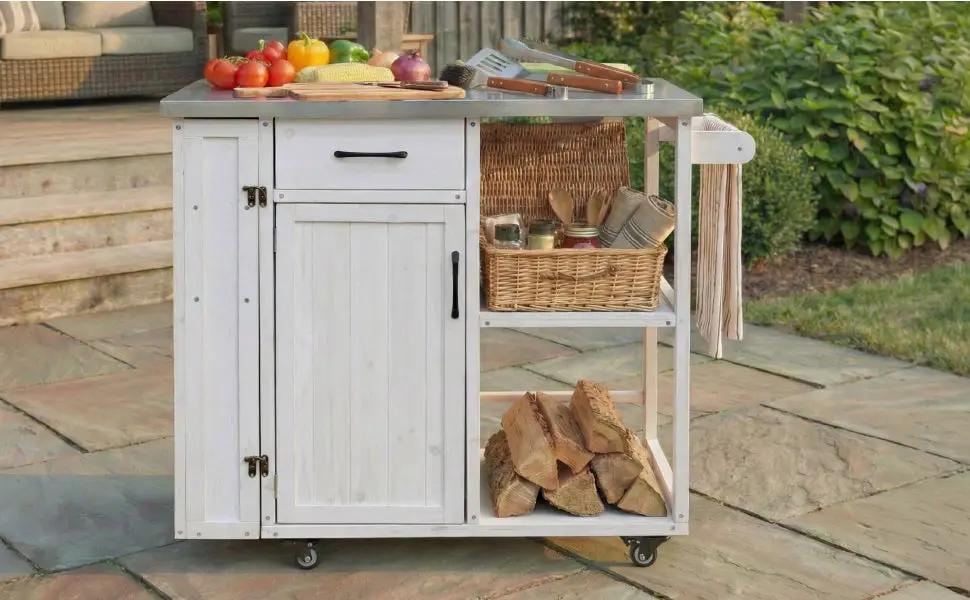 Outdoor Kitchen Island Fir Wood Prep Station by HouseOfZazla