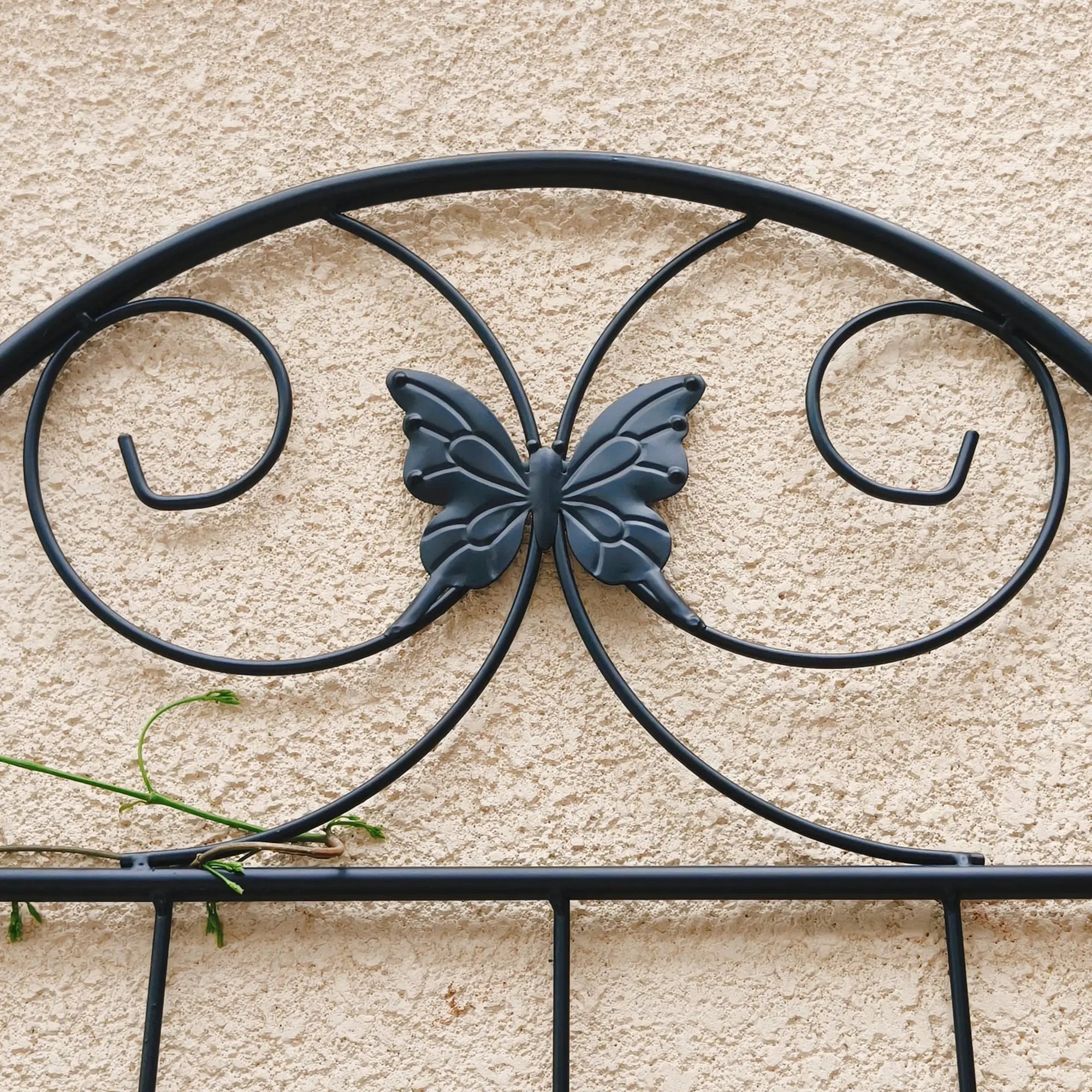 4 Pack Metal Garden Trellis 86.7" x 19.7" Rustproof Trellis for Climbing Plants Outdoor Flower Support Black by HouseOfZazla