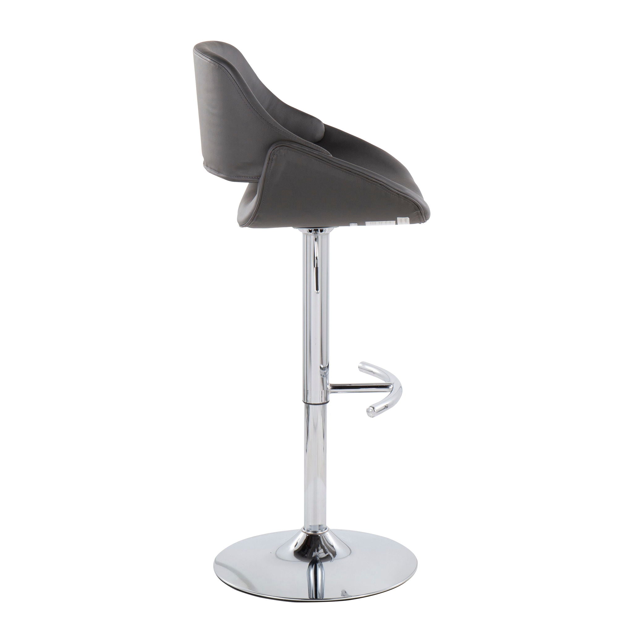 Fabrico - Contemporary Adjustable Bar Stool With Rounded T Footrest (Set of 2) by Unique Piece Furniture