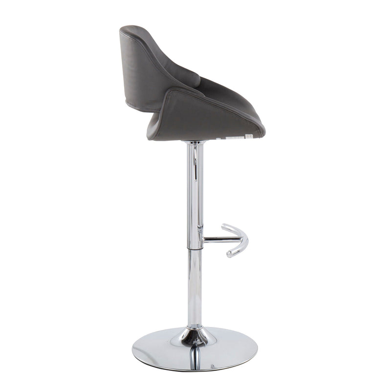 Fabrico - Contemporary Adjustable Bar Stool With Rounded T Footrest (Set of 2) by Unique Piece Furniture