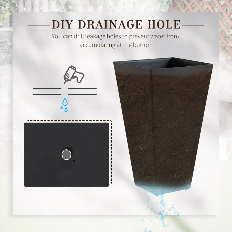 Outsunny Set of 3 Tall Planters with Drainage Hole by HouseOfZazla
