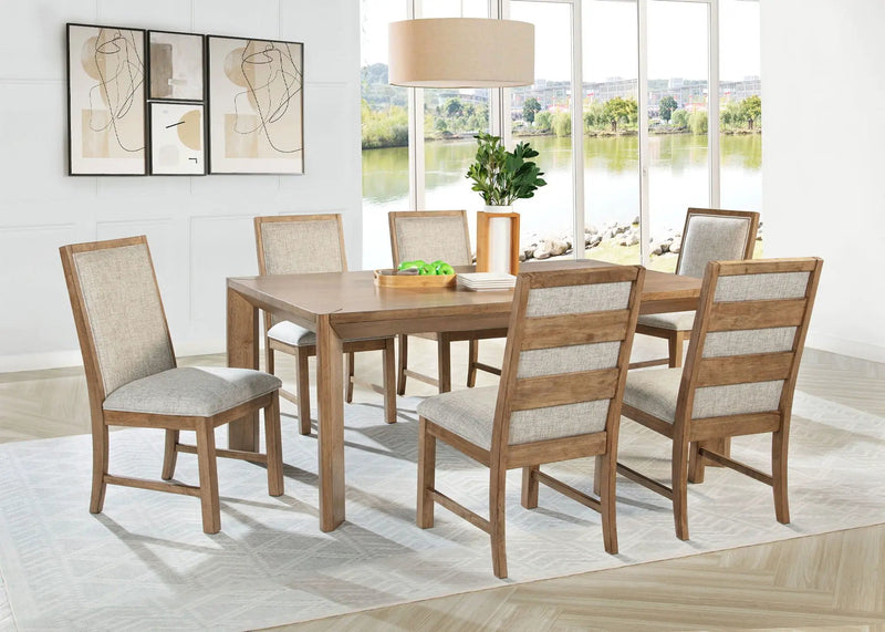 Bruner 7-piece 72-inch Rectangular Dining Set Natural Brown by Unique Piece Furniture
