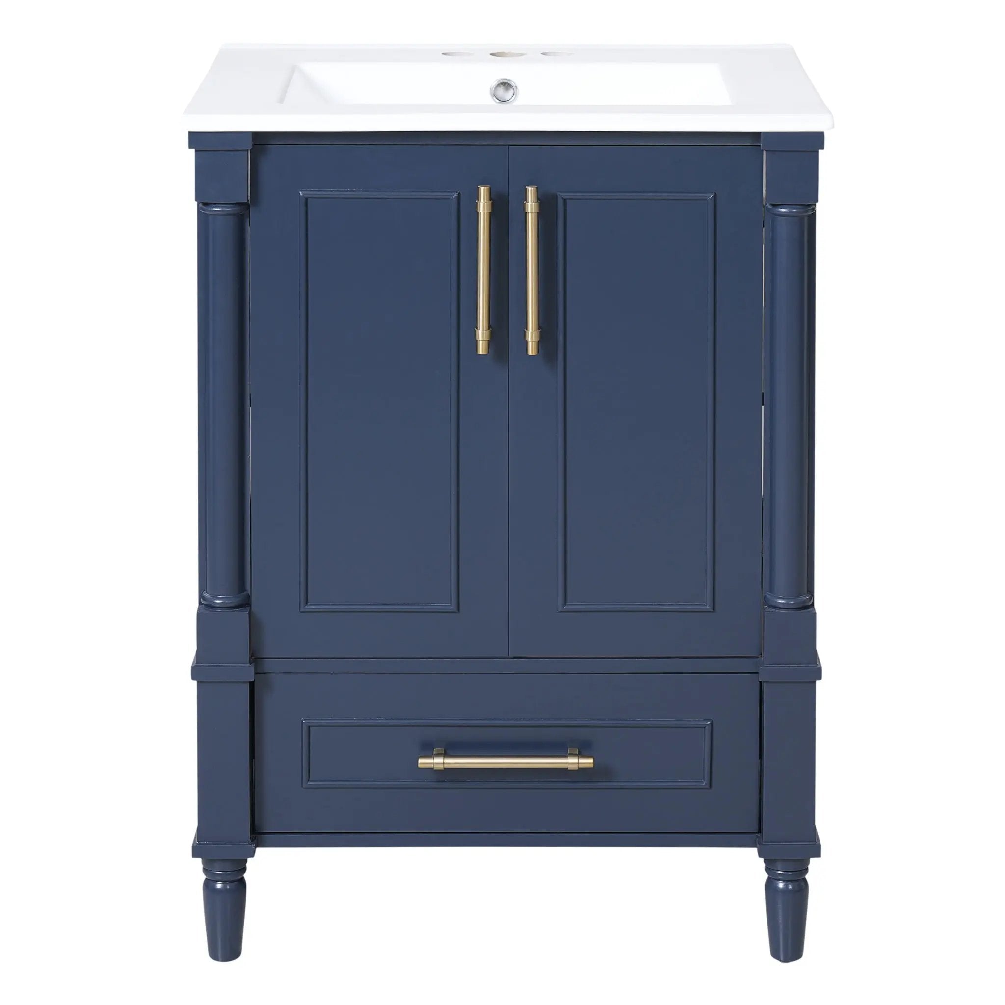 Bathroom Vanity With Ornate French Cylinder Legs, Soft Close Drawer by Unique Piece Furniture