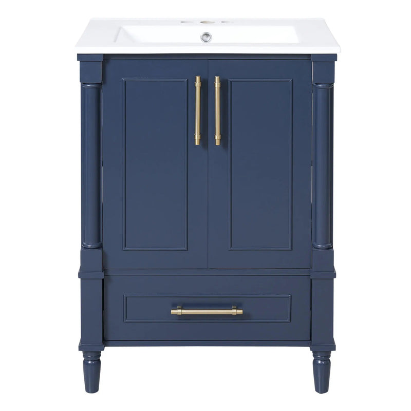Bathroom Vanity With Ornate French Cylinder Legs, Soft Close Drawer by HouseOfZazla