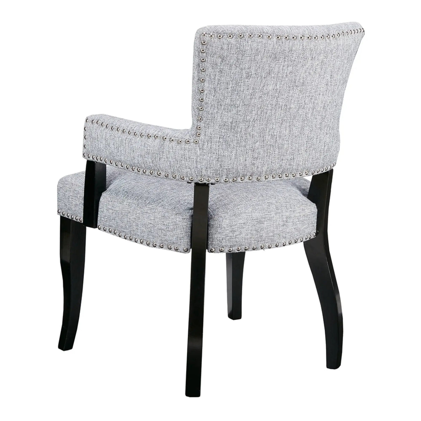 Elegant Arm Dining Chair With Brass Nail Head Detailing by Unique Piece Furniture