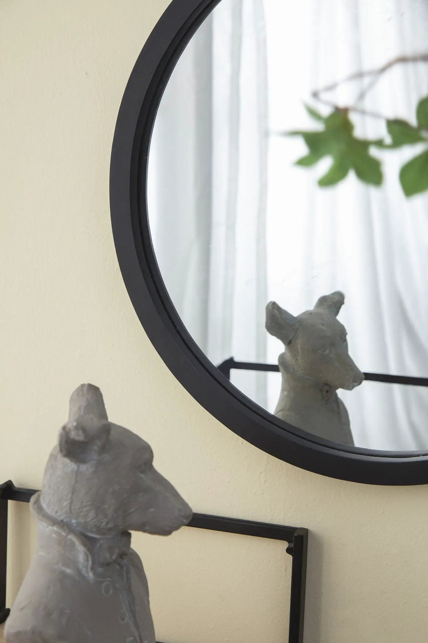 Circle Wall Mirror With Wooden Frame for Living Room by HouseOfZazla