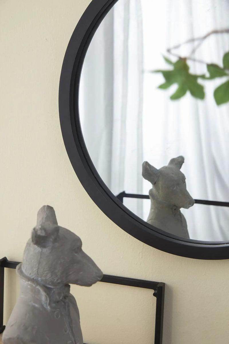Circle Wall Mirror With Wooden Frame, Wall Mirror For Living Room by Unique Piece Furniture