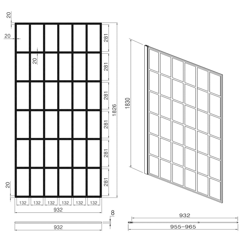 Frameless Fixed Shower Door, Open Entry Design by HouseOfZazla