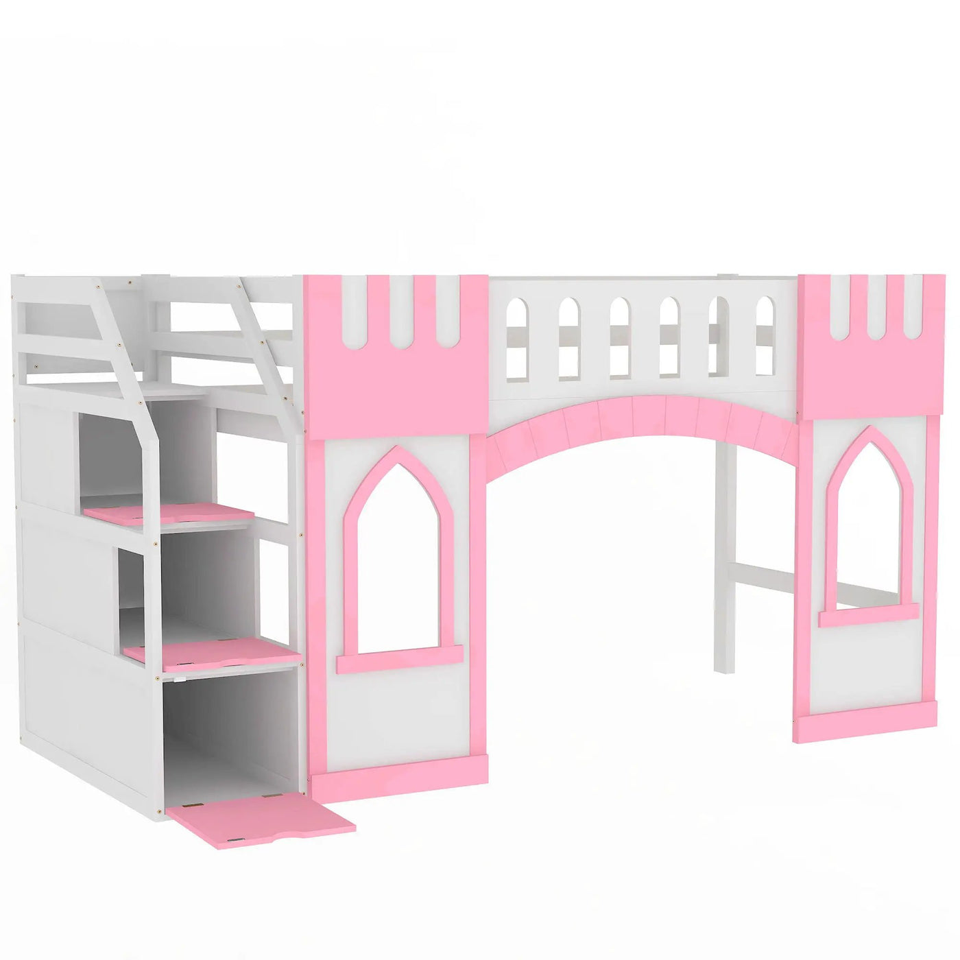 Loft Bed With Storage Staircase And Windows by HouseOfZazla