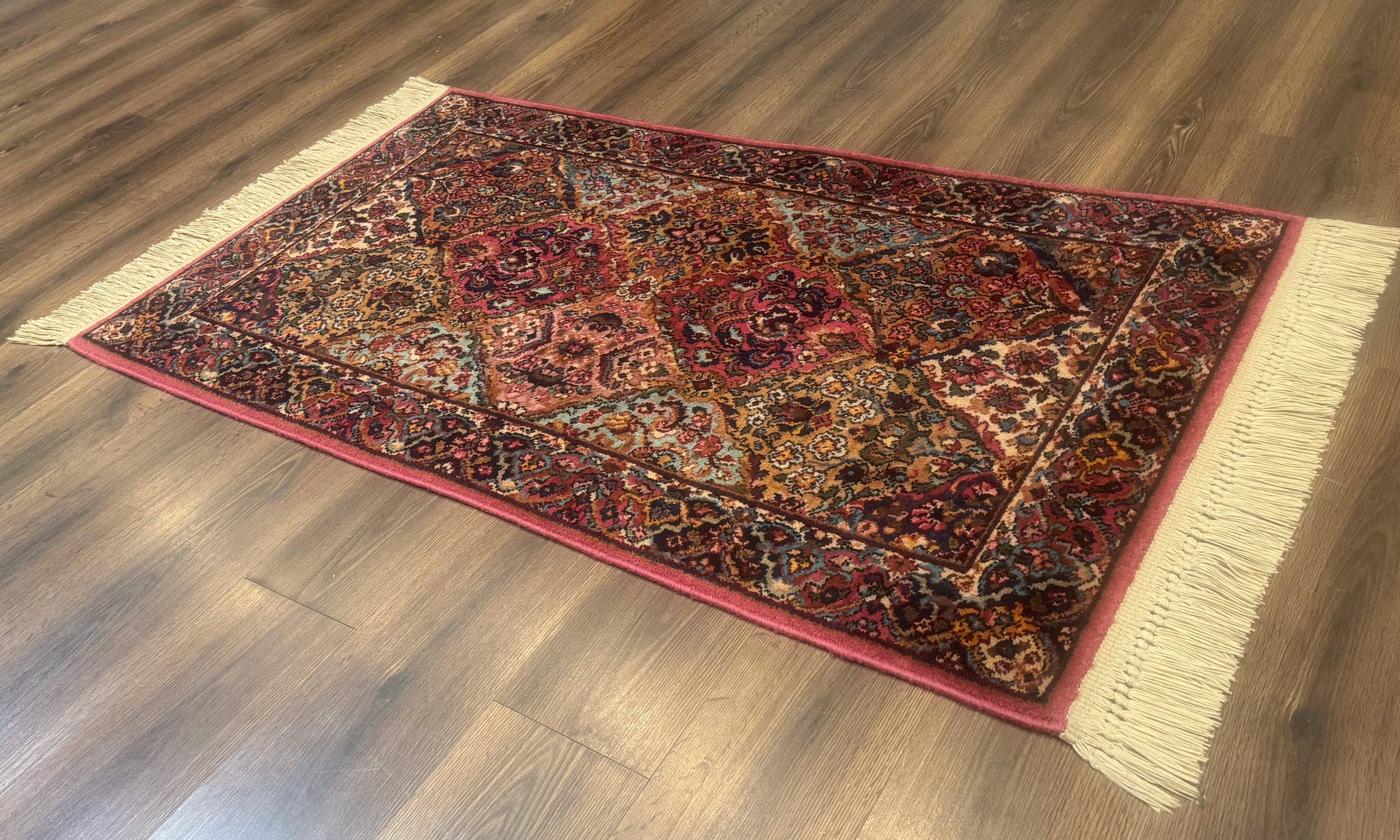 Karastan Rug 3x5 Multicolor Panel Kirman #717, Original 700 Series, Wool Pile, Discontinued by Jewel Rugs