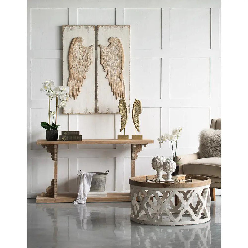 Feather Wing Wall Panels With Distressed, Rectangle Hanging Wall Art (Set of 2) - Multicolor by Unique Piece Furniture