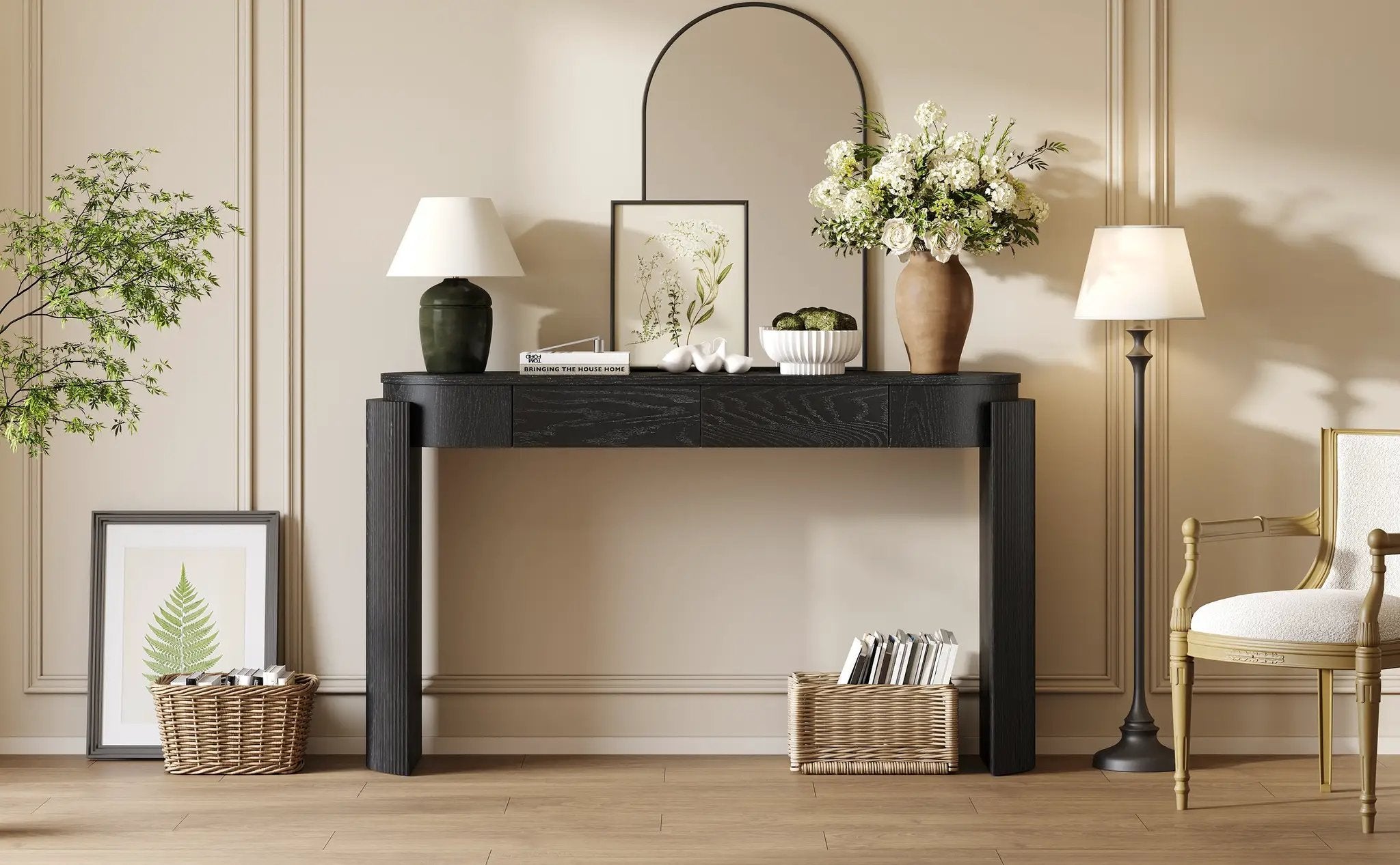 TREXM Entryway Table with Storage by HouseOfZazla