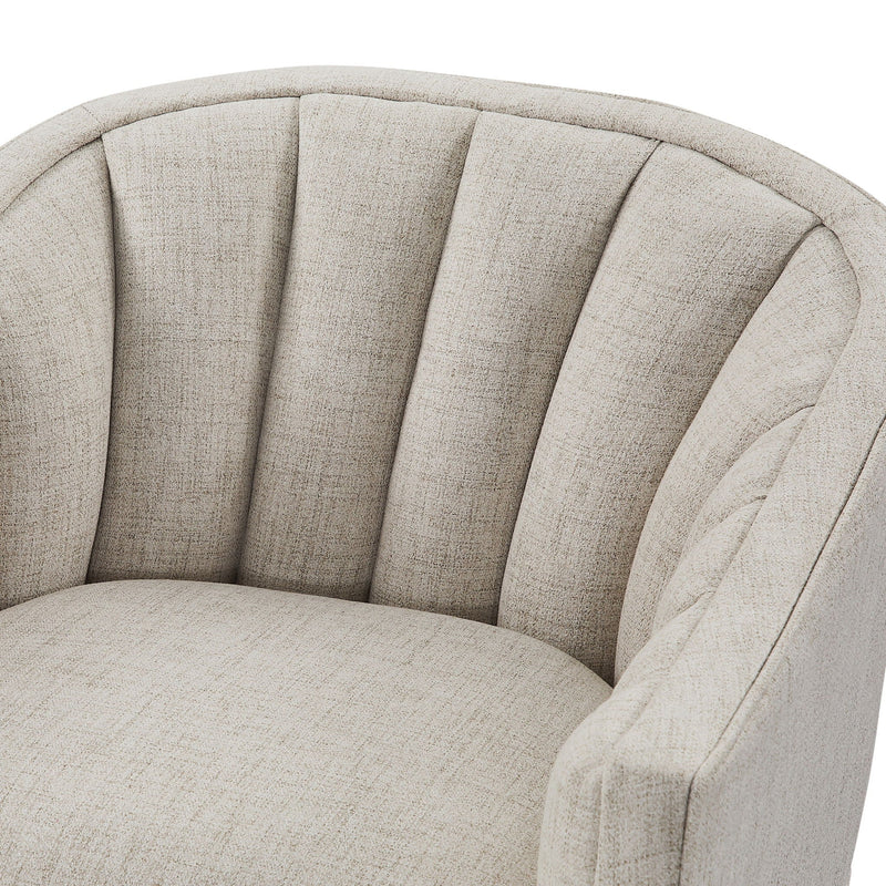 Solitude - Skirted Swivel Accent Chair With Hemp Like by HouseOfZazla