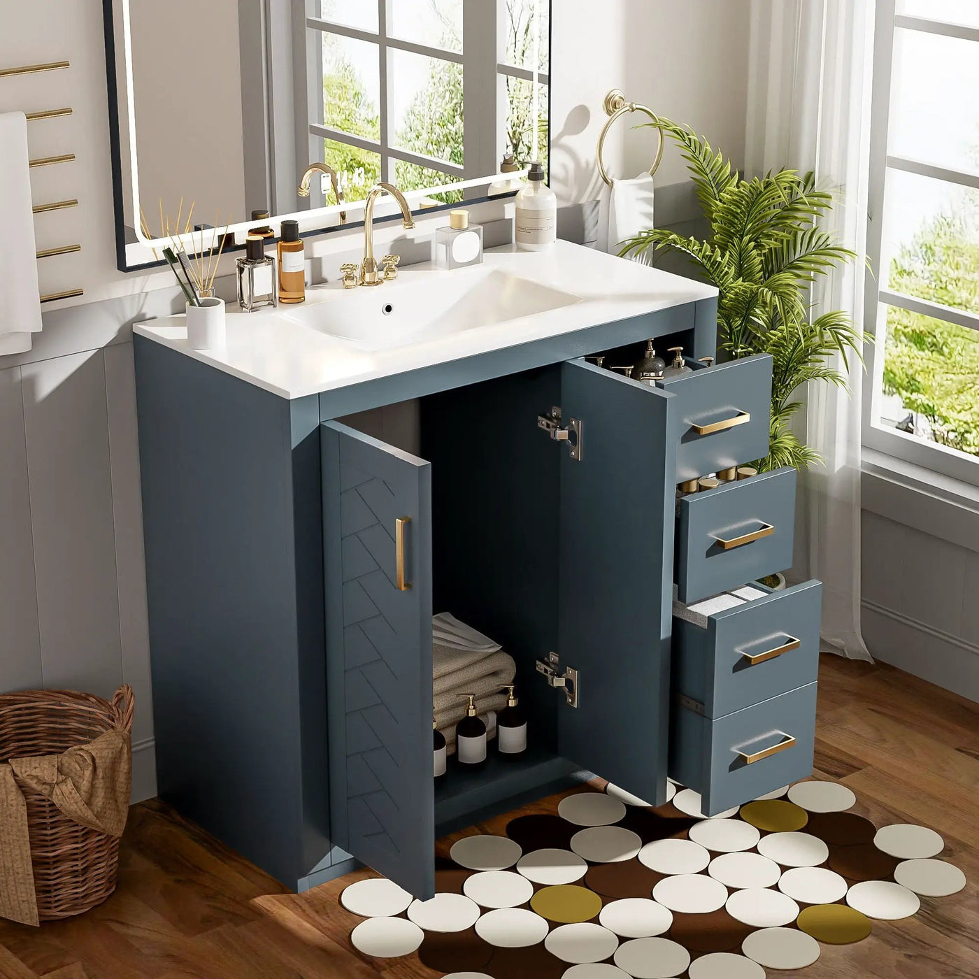 Bathroom Vanity With Sink Combo, Storage Cabinet, Freestanding Set With 3 Drawers & Soft Closing Doors by Unique Piece Furniture