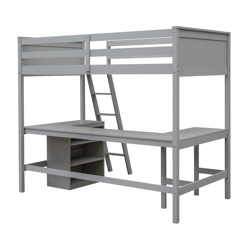 Loft Bed With Shelves With Desk