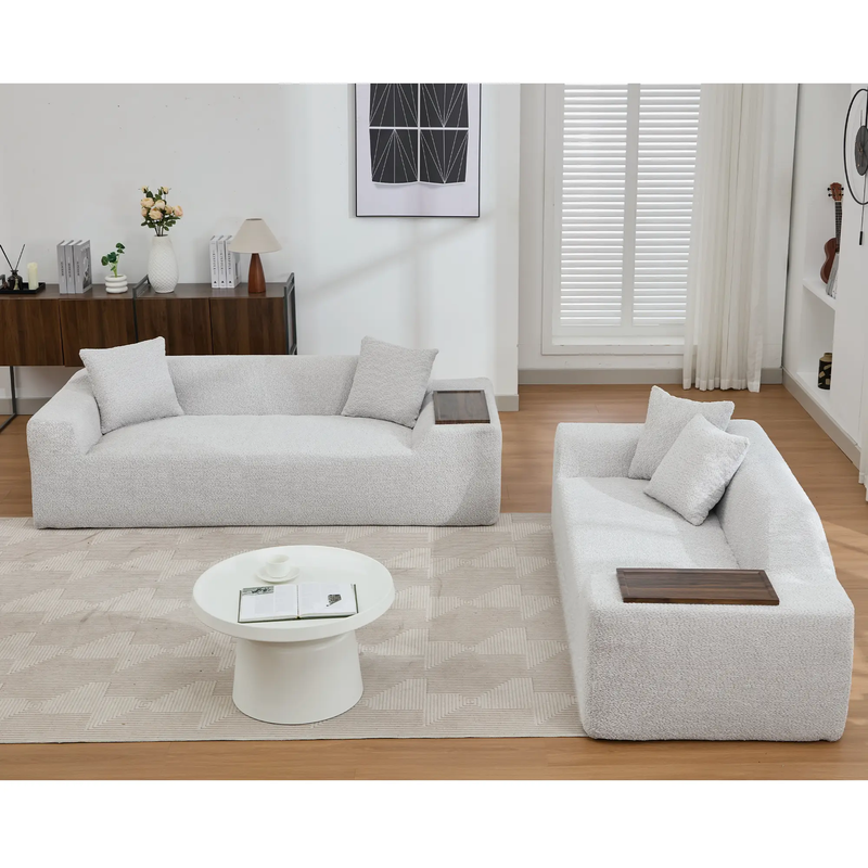 2 Piece Boucle Cloud Sofa Set by HouseOfZazla