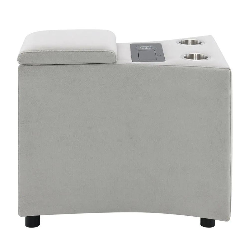Emee - Console With USB - Gray Corduroy by Unique Piece Furniture