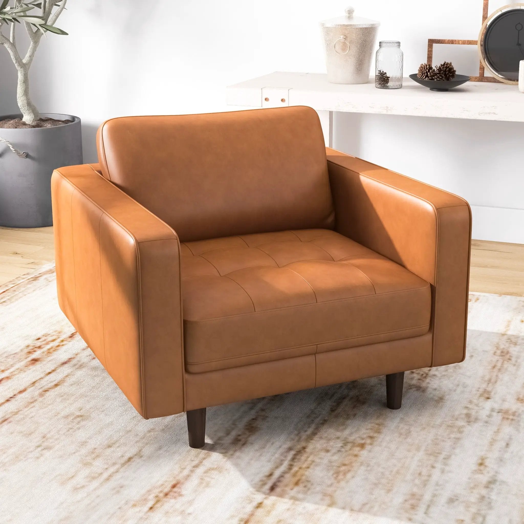 Catherine - Lounge Chair - Brown / Tan by HouseOfZazla