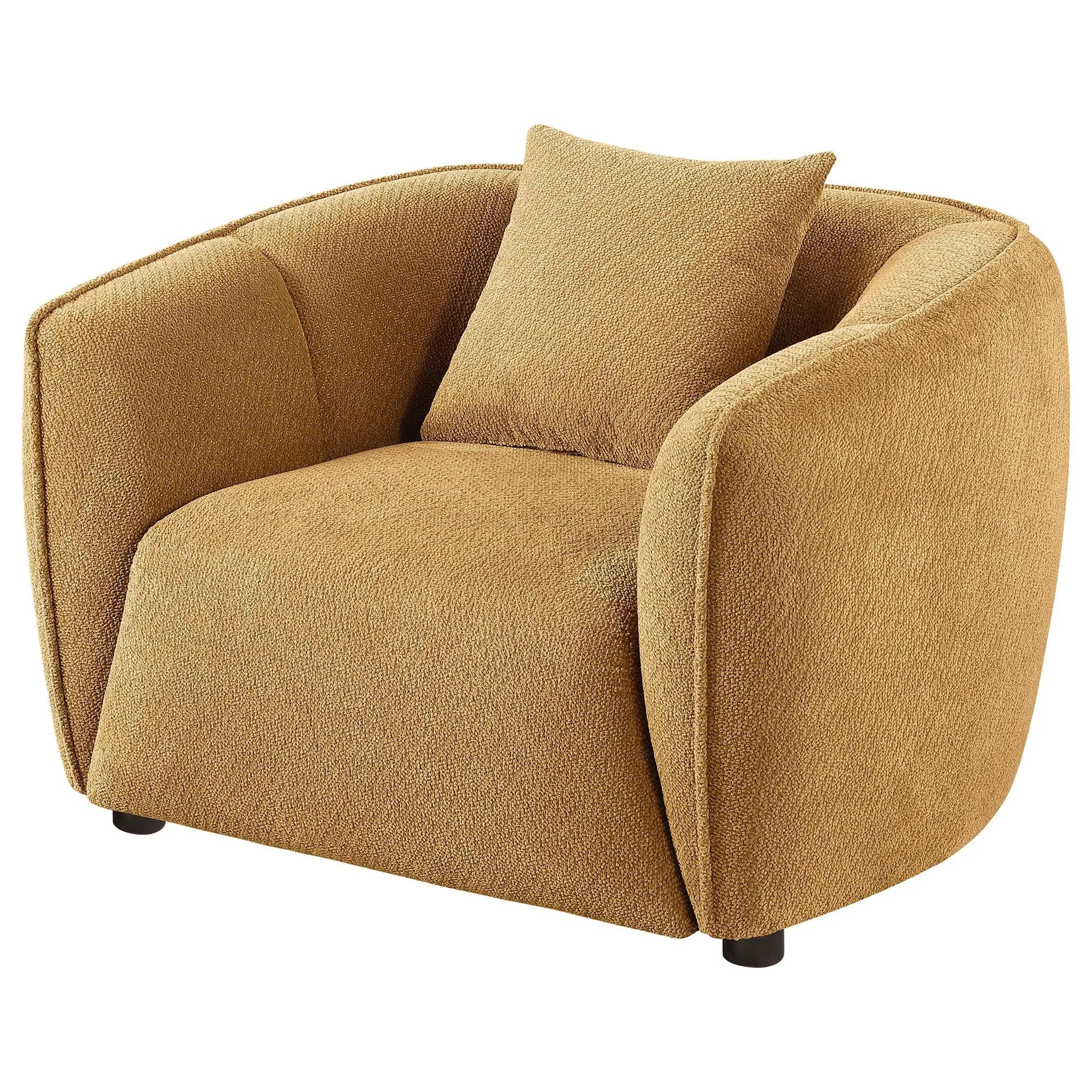Aleisha Chenille Upholstered Accent Chair Mustard Yellow by Unique Piece Furniture